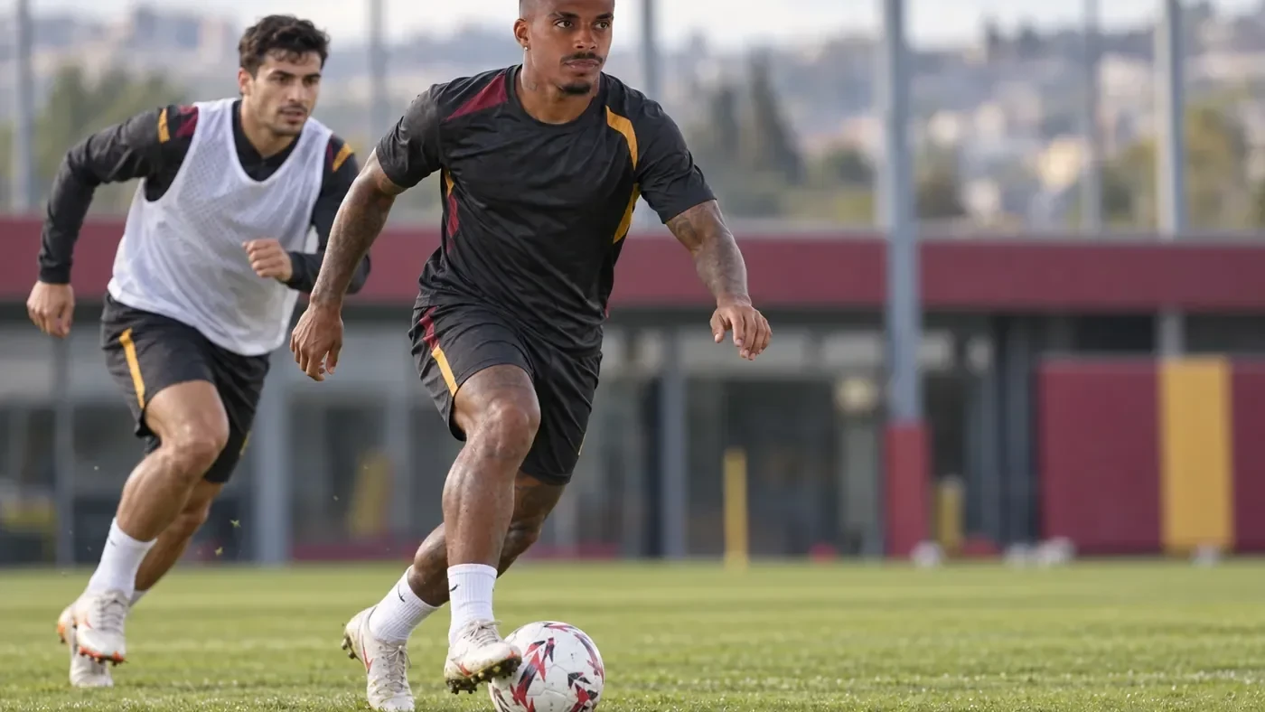 Mario Lemina tập mang bóng vượt qua áp lực