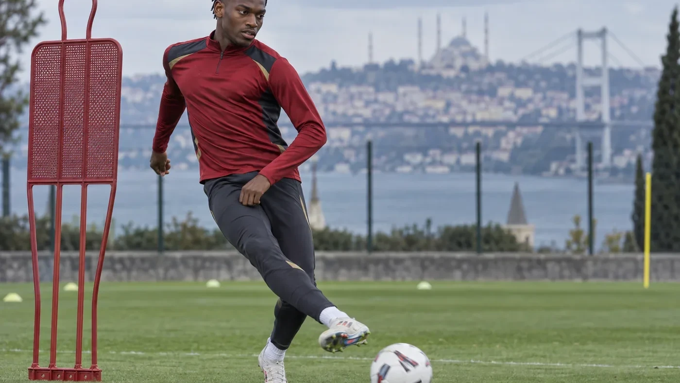 Rafael Leão tập chuyền chéo vào khu vực trung phong