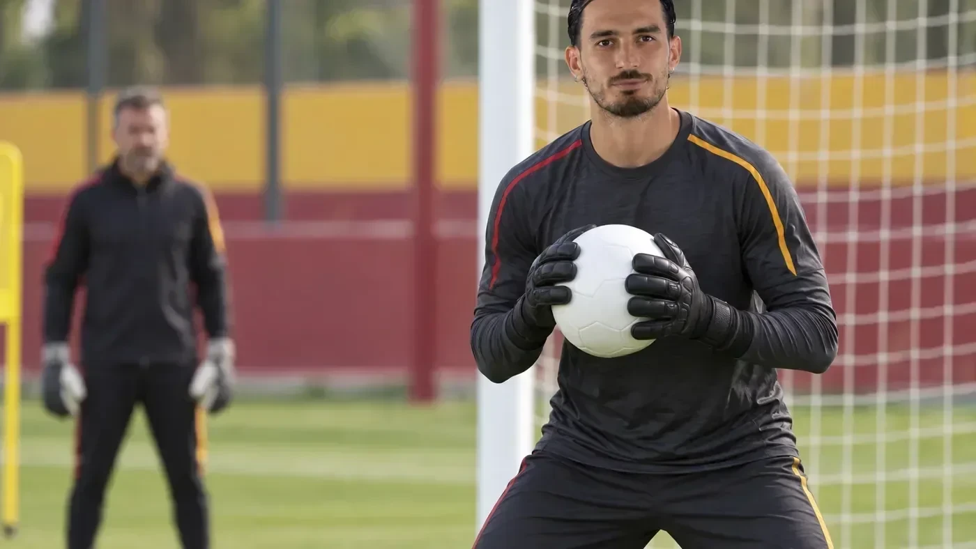 Uğurcan Çakır chuẩn bị bài tập bắt bóng trên sân tập Galatasaray